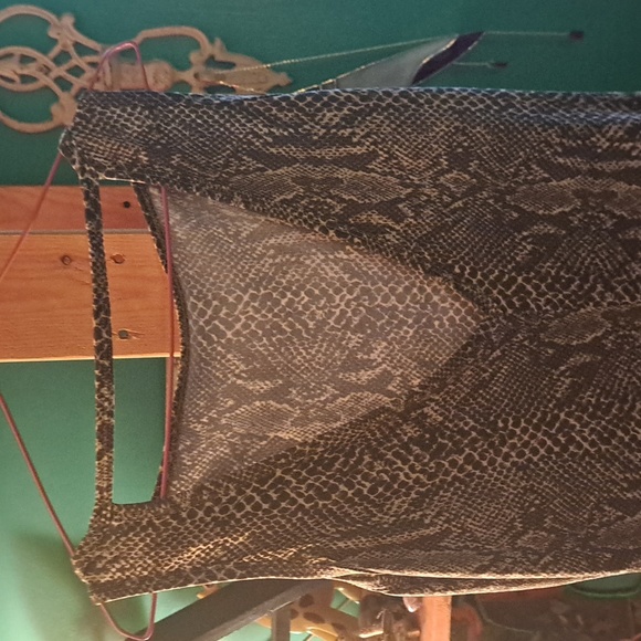 Vintage 90s Y2k snakeskin print mini dress, sz s/m - Picture 4 of 6